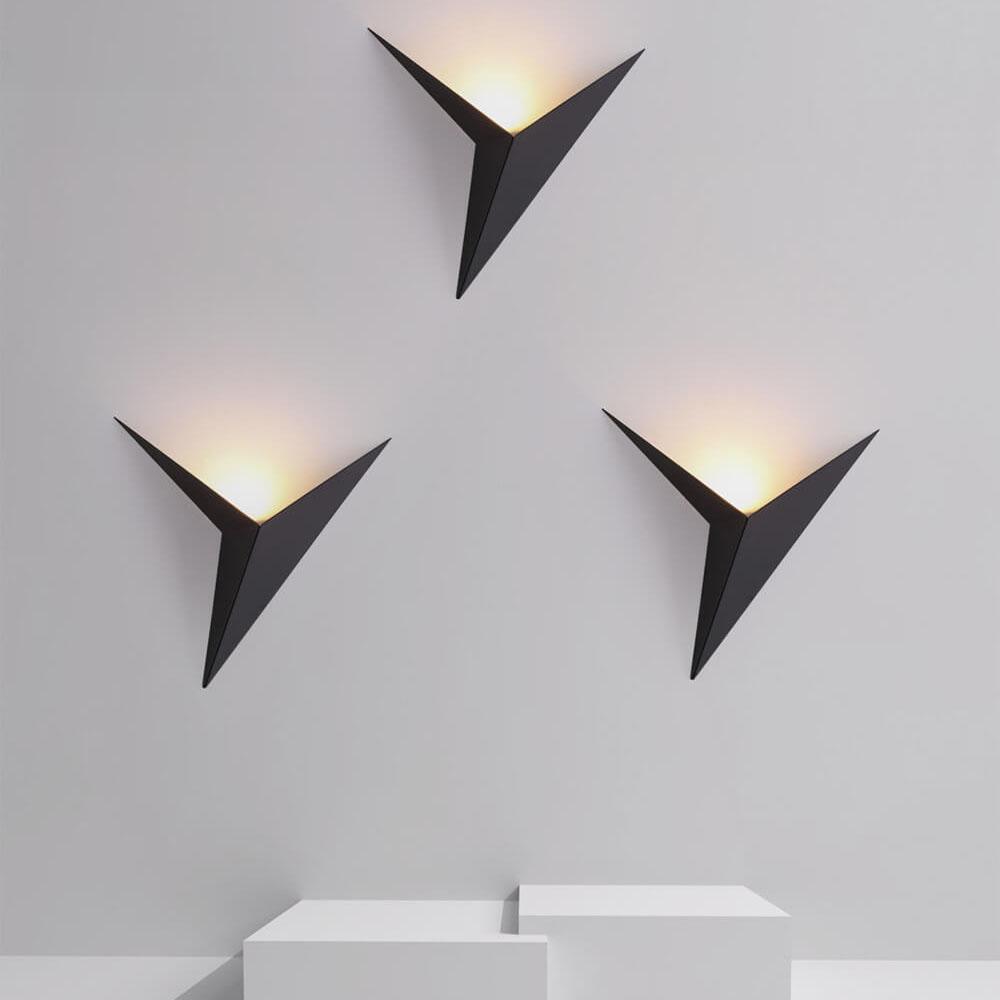 Modern Triangular 1-Light LED Metal Wall Lamp by Taavita