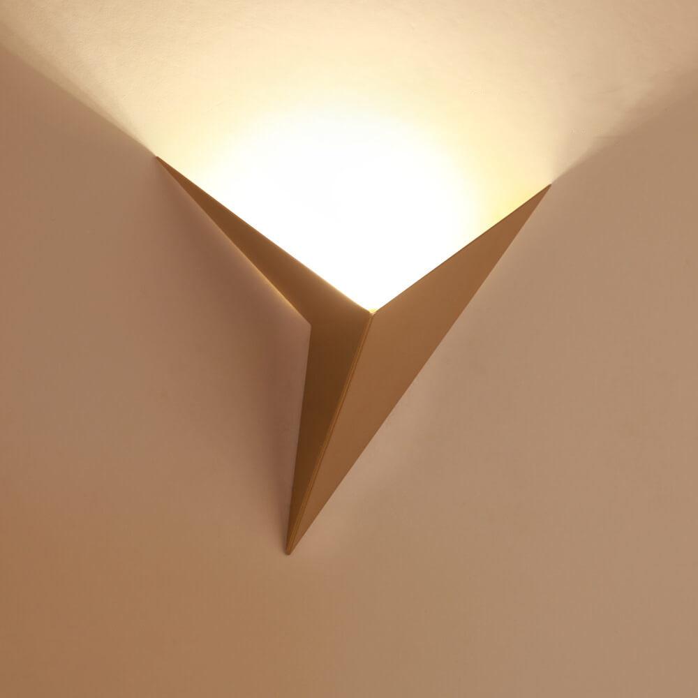 Modern Triangular 1-Light LED Metal Wall Lamp by Taavita