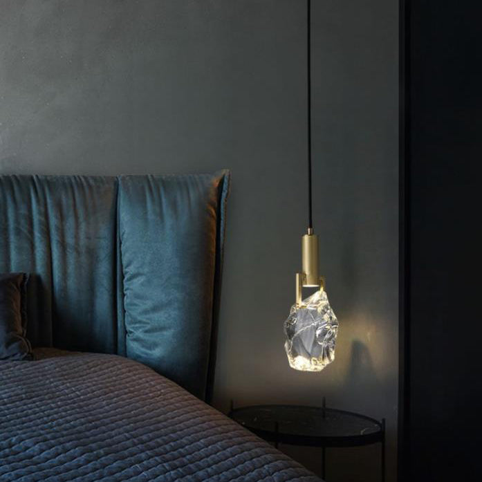 Modern, Minimalistic Ice Cube Crystal 1-Light Pendant Lamp