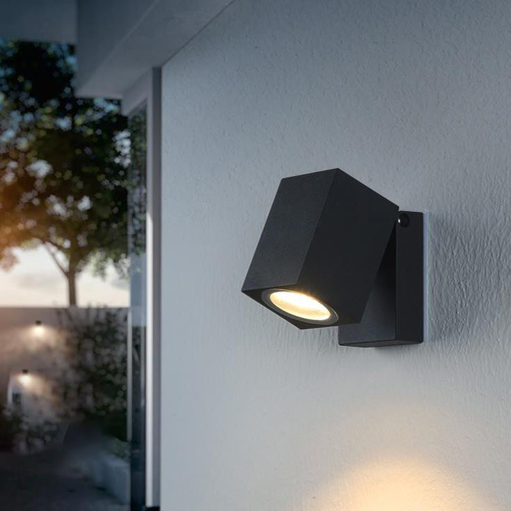 Modern Square Waterproof LED Outdoor Garden Wall Sconce Lamp with Adjustable Angle