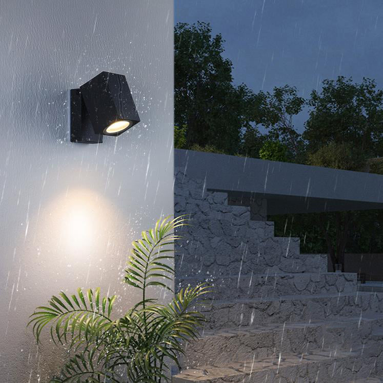 Modern Square Waterproof LED Outdoor Garden Wall Sconce Lamp with Adjustable Angle