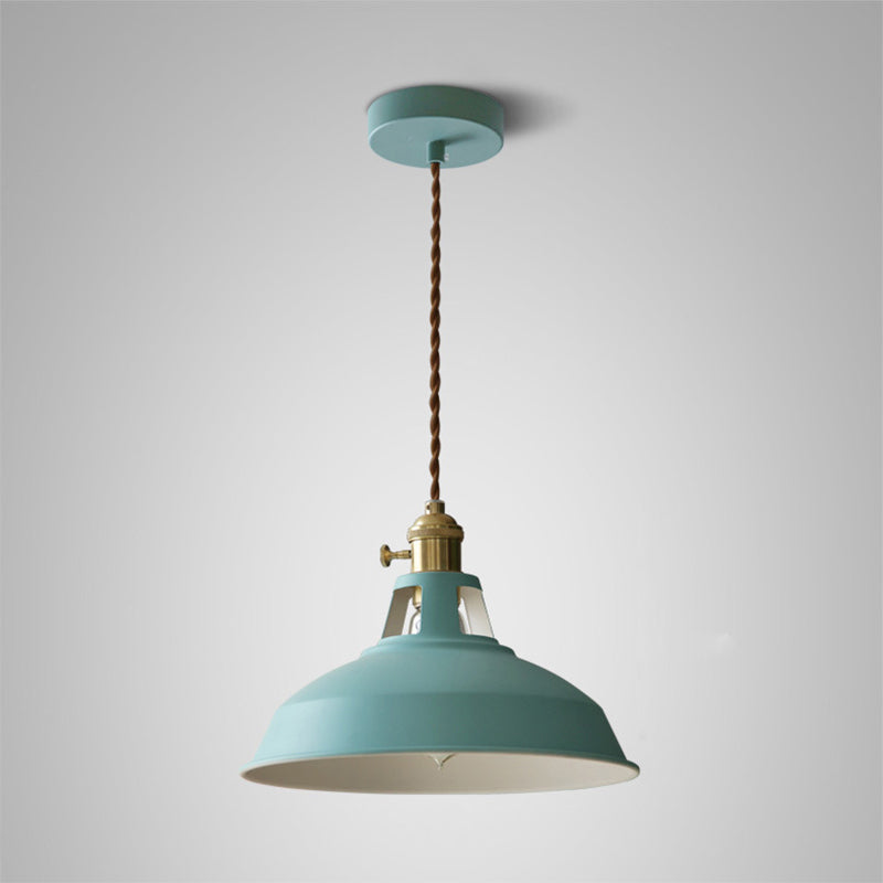 Taavita 1-Light Metal Pendant Light for Dining Room - Green Yellow, Industrial, Hanging, 220V-240V 110V-120V, E26/E27