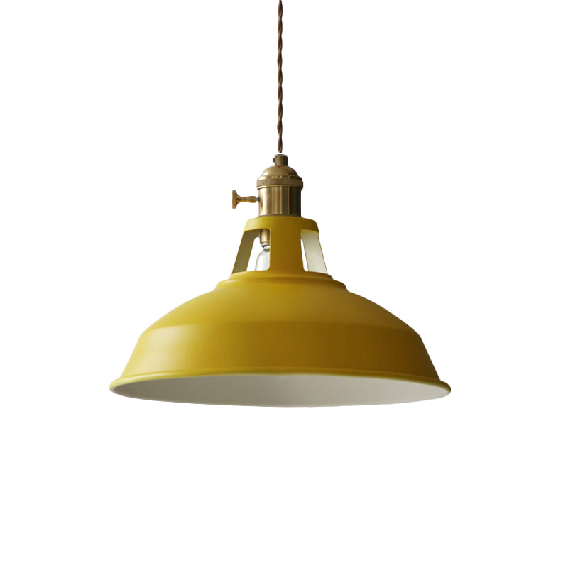 Taavita 1-Light Metal Pendant Light for Dining Room - Green Yellow, Industrial, Hanging, 220V-240V 110V-120V, E26/E27