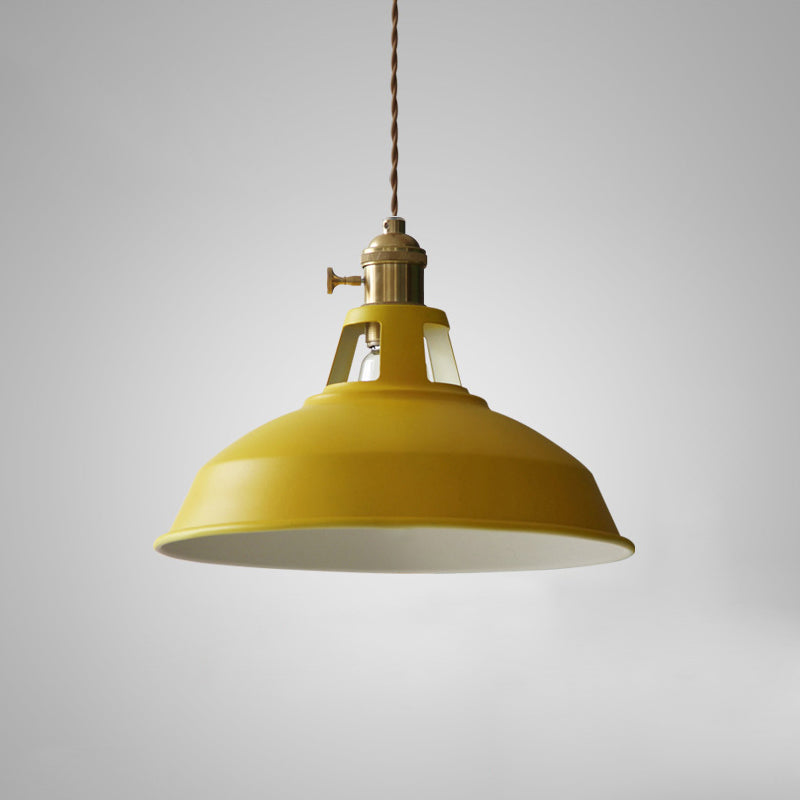 Taavita 1-Light Metal Pendant Light for Dining Room - Green Yellow, Industrial, Hanging, 220V-240V 110V-120V, E26/E27