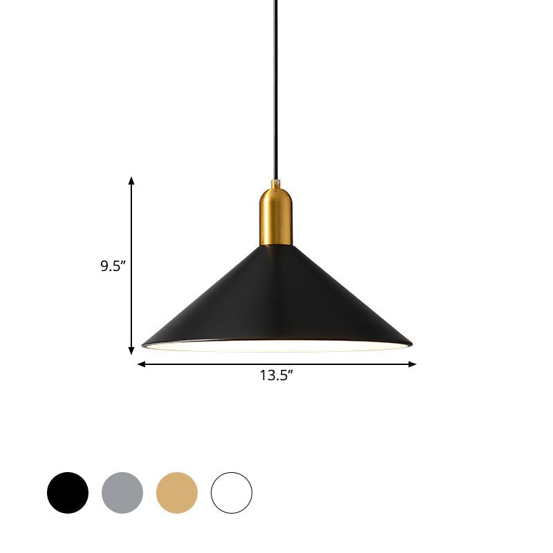 Taavita Conical Drop Lamp Industrial 1 Head Dining Room Pendant Lighting – Hanging, with Shade, LED, Black Gold White Gray