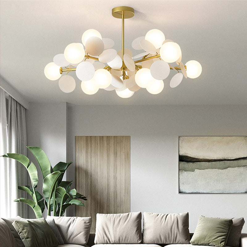 Contemporary Milk Glass Pendant Lighting with Multi-Circle Decoration for Modern Spaces