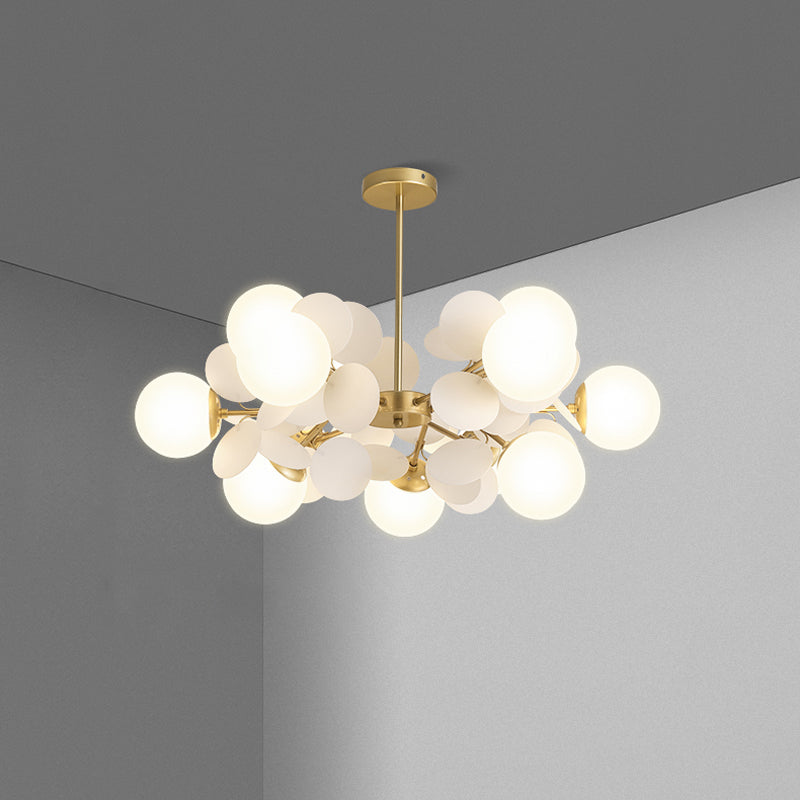 Contemporary Milk Glass Pendant Lighting with Multi-Circle Decoration for Modern Spaces