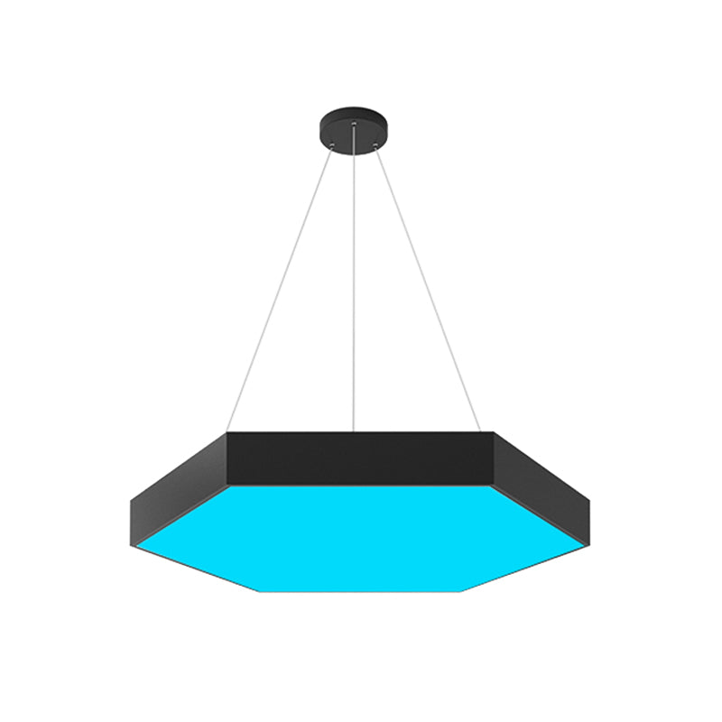 Modern Honeycomb Shaped Ceiling Pendant LED Suspension Light in Black - Acrylic Gym Design by Taavita