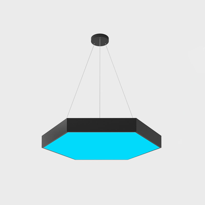 Modern Honeycomb Shaped Ceiling Pendant LED Suspension Light in Black - Acrylic Gym Design by Taavita