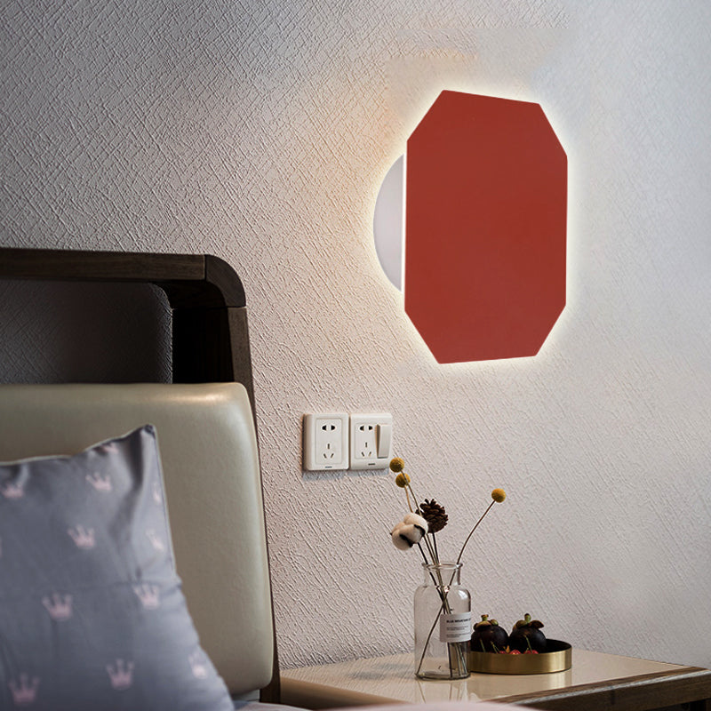 Nordic Style Macaron Colored Wall Light Round Metal Wall Sconce for Stair Foyer Clearhalo 'Wall Lamps & Sconces' 'Wall Lights' Lighting' 204710