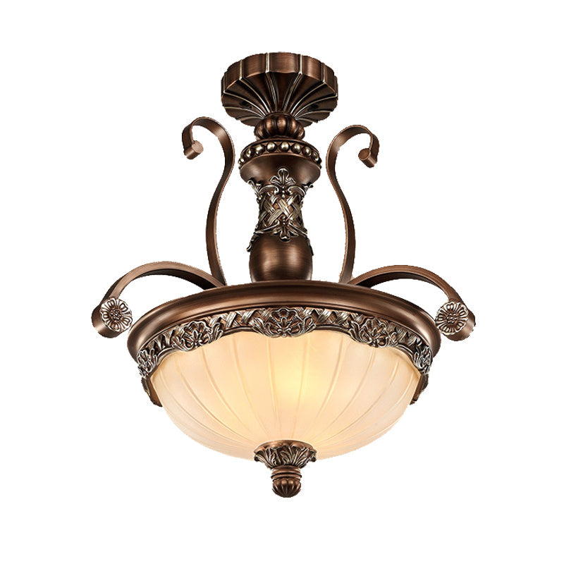 Taavita 3 Light Traditional Bedroom Chandelier Pendant Lighting with Frosted Textured Glass Bowl