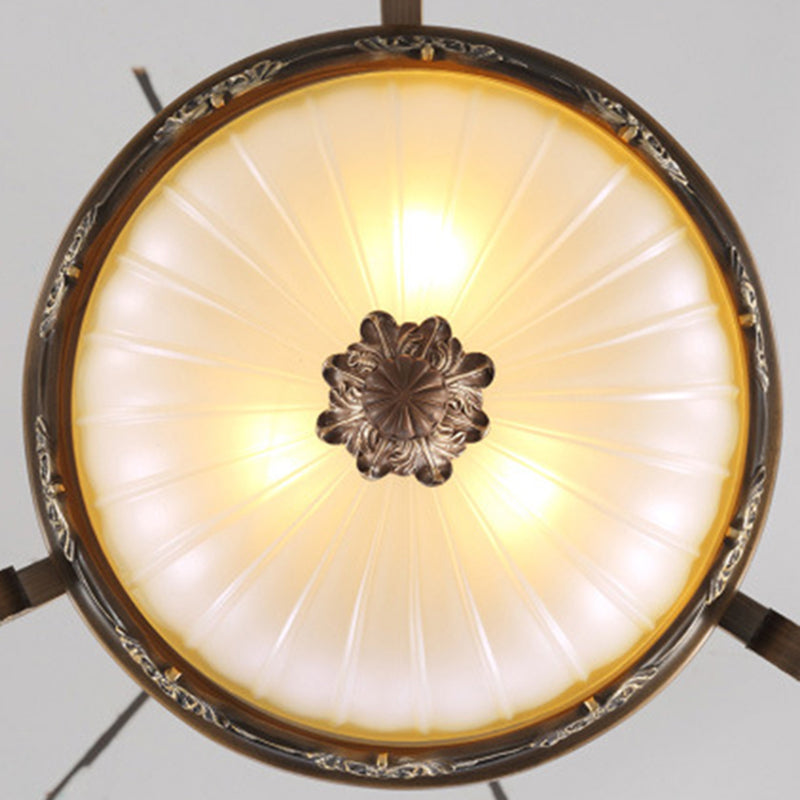 Taavita 3 Light Traditional Bedroom Chandelier Pendant Lighting with Frosted Textured Glass Bowl