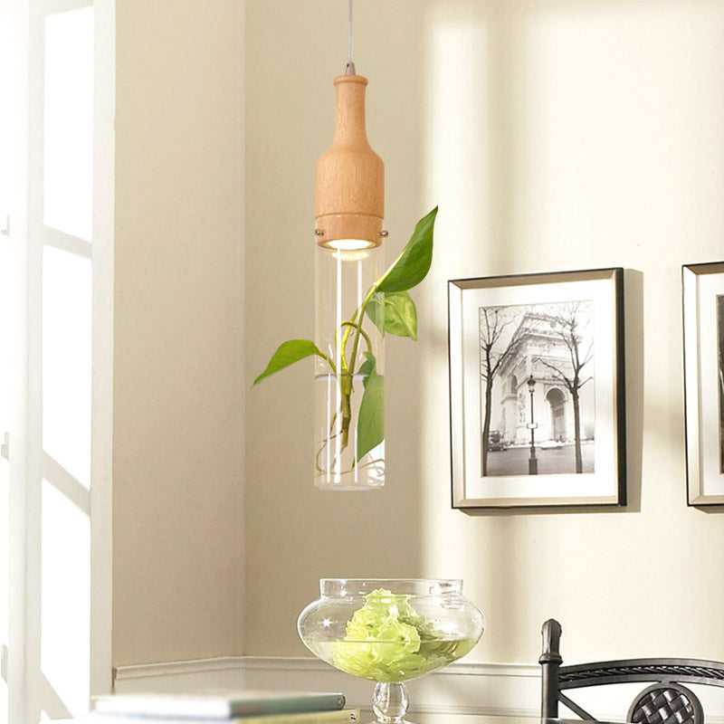 Simplicity Bottle Shaped Planter Ceiling Light Clear Glass Bedroom Hanging Pendant Light Clearhalo 'Ceiling Lights' 'Glass shade' 'Glass' 'Industrial Pendants' 'Industrial' 'Middle Century Pendants' 'Pendant Lights' 'Pendants' 'Tiffany' Lighting' 2063945