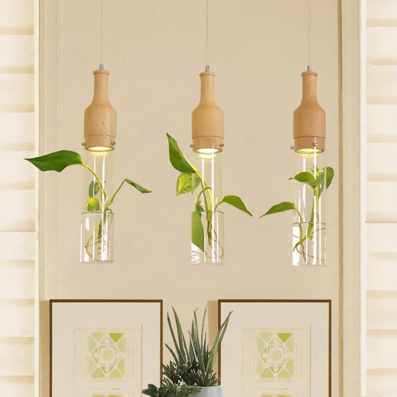 Simplicity Bottle Shaped Planter Ceiling Light Clear Glass Bedroom Hanging Pendant Light Clearhalo 'Ceiling Lights' 'Glass shade' 'Glass' 'Industrial Pendants' 'Industrial' 'Middle Century Pendants' 'Pendant Lights' 'Pendants' 'Tiffany' Lighting' 2063941