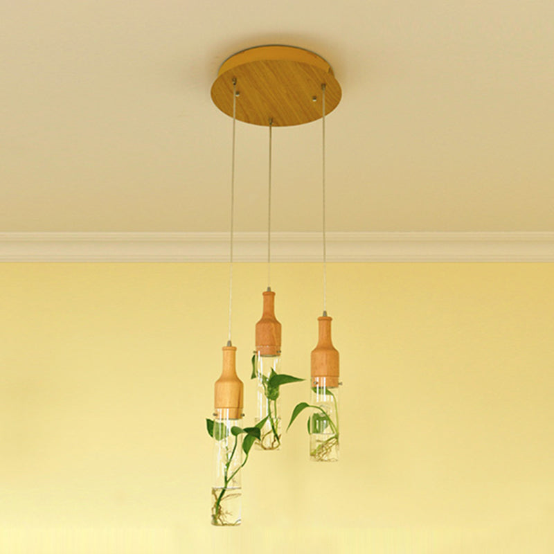 Simplicity Bottle Shaped Planter Ceiling Light Clear Glass Bedroom Hanging Pendant Light Clearhalo 'Ceiling Lights' 'Glass shade' 'Glass' 'Industrial Pendants' 'Industrial' 'Middle Century Pendants' 'Pendant Lights' 'Pendants' 'Tiffany' Lighting' 2063943