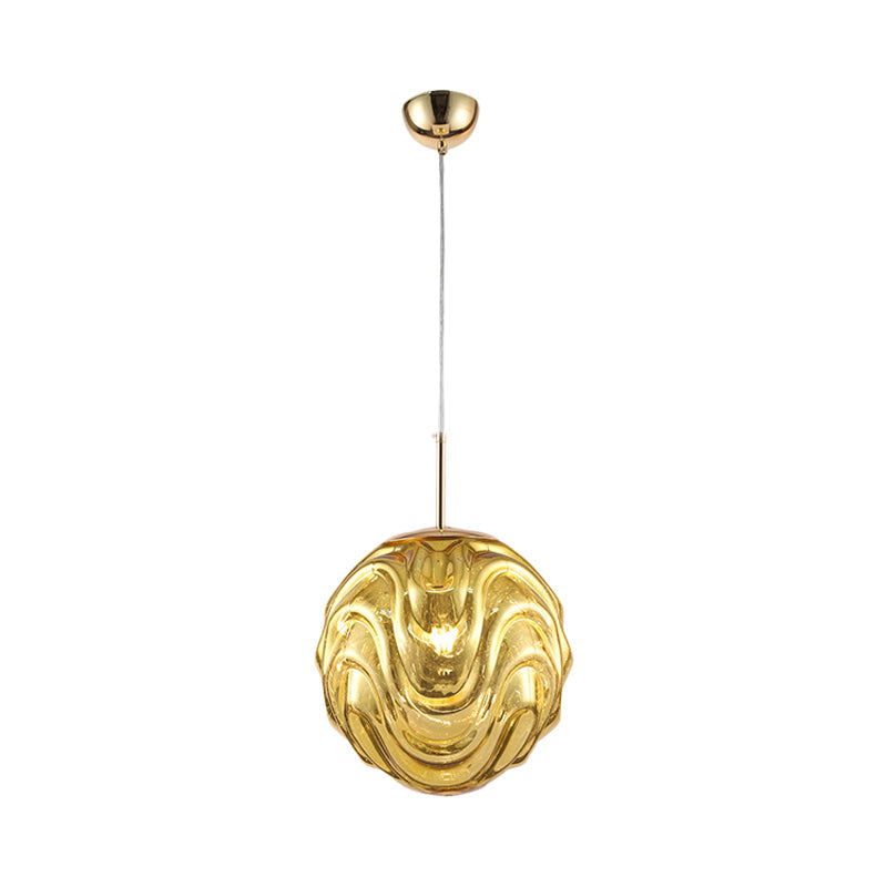 Contemporary 1 Light Pendant Light with Taavita Glass Shade Meringue Hanging Ceiling Light