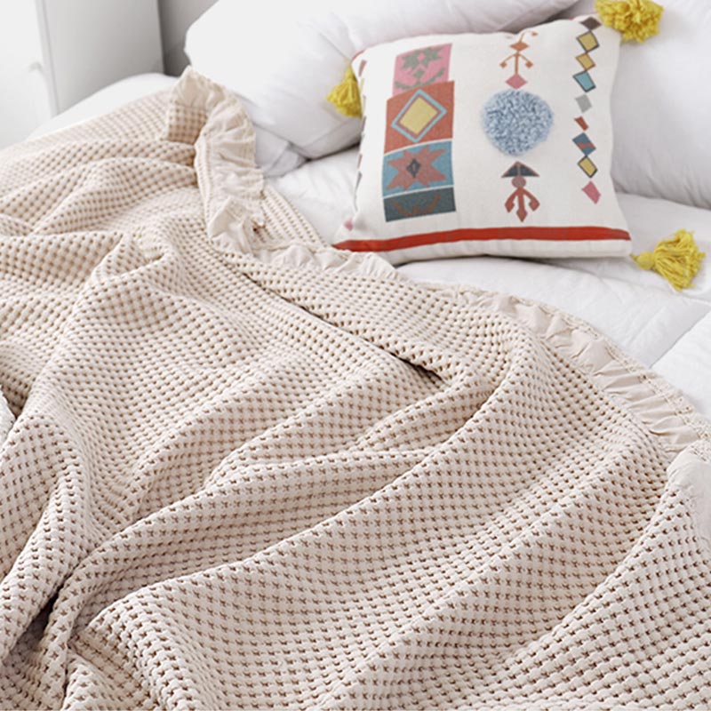 Taavita Waffle Fabric Sofa Blanket