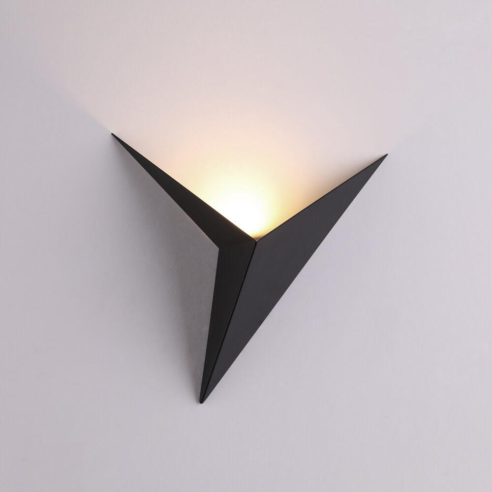 Modern Triangular 1-Light LED Metal Wall Lamp by Taavita