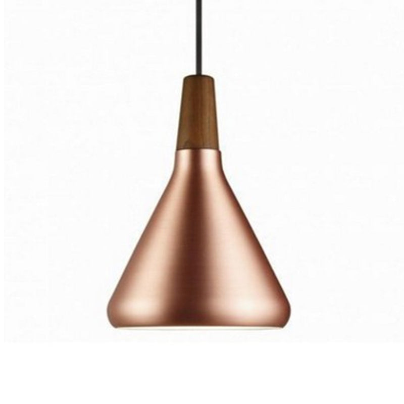 Cone Shade Ceiling Light Simplicity Metallic 1 Head Dining Room Pendant Light Fixture Clearhalo 'Ceiling Lights' 'Lighting' 'Pendant Lights' 2121206_d6539fa5-3cc7-453f-a1e1-f5cd2a761ce8