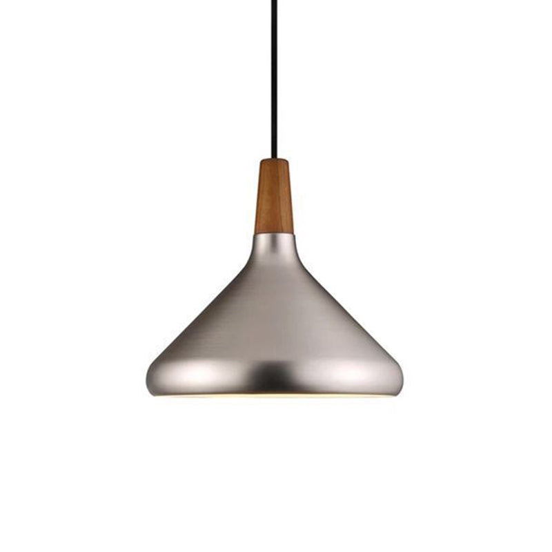 Cone Shade Ceiling Light Simplicity Metallic 1 Head Dining Room Pendant Light Fixture Clearhalo 'Ceiling Lights' 'Lighting' 'Pendant Lights' 2121228_f4bede1d-f5dd-423c-8c2e-a92daed2e342