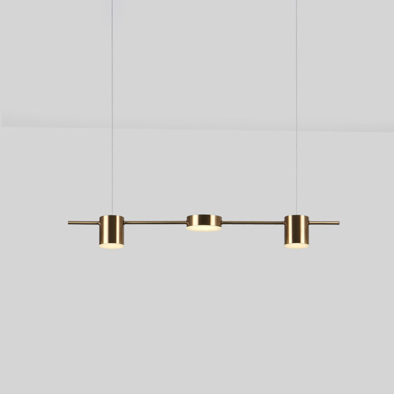 Postmodern Linear Shaped LED Pendant Light Metallic Dining Room Hanging Island Light Clearhalo 'Ceiling Lights' 'Island Lights' Lighting' 2121415