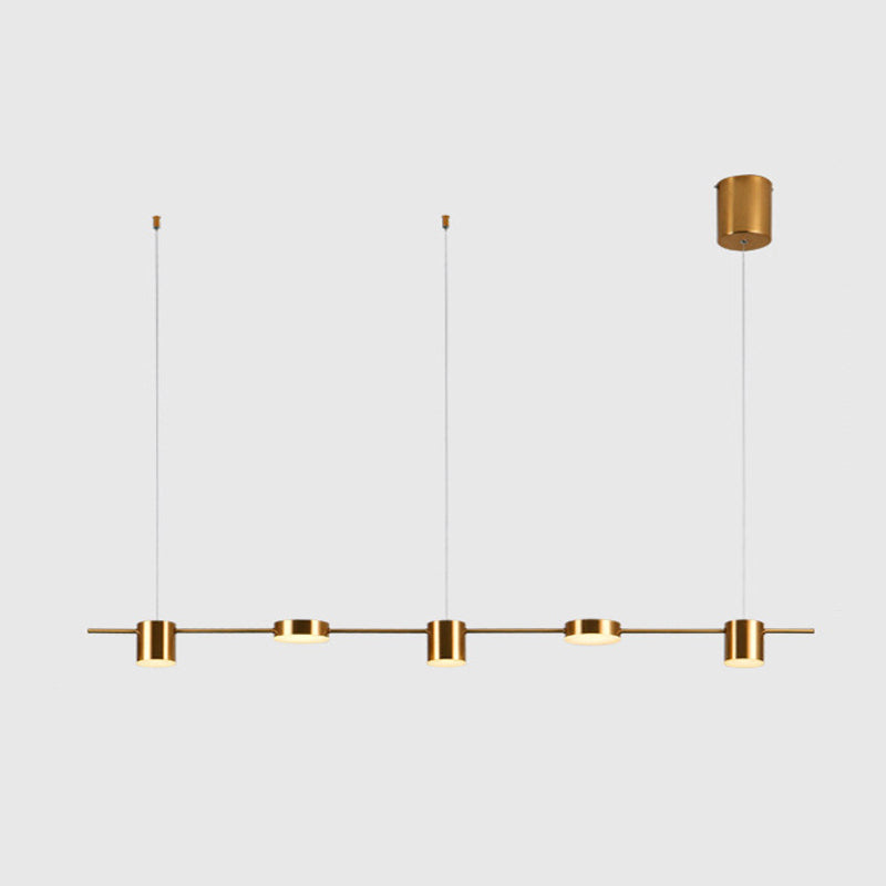 Postmodern Linear Shaped LED Pendant Light Metallic Dining Room Hanging Island Light Clearhalo 'Ceiling Lights' 'Island Lights' Lighting' 2121407