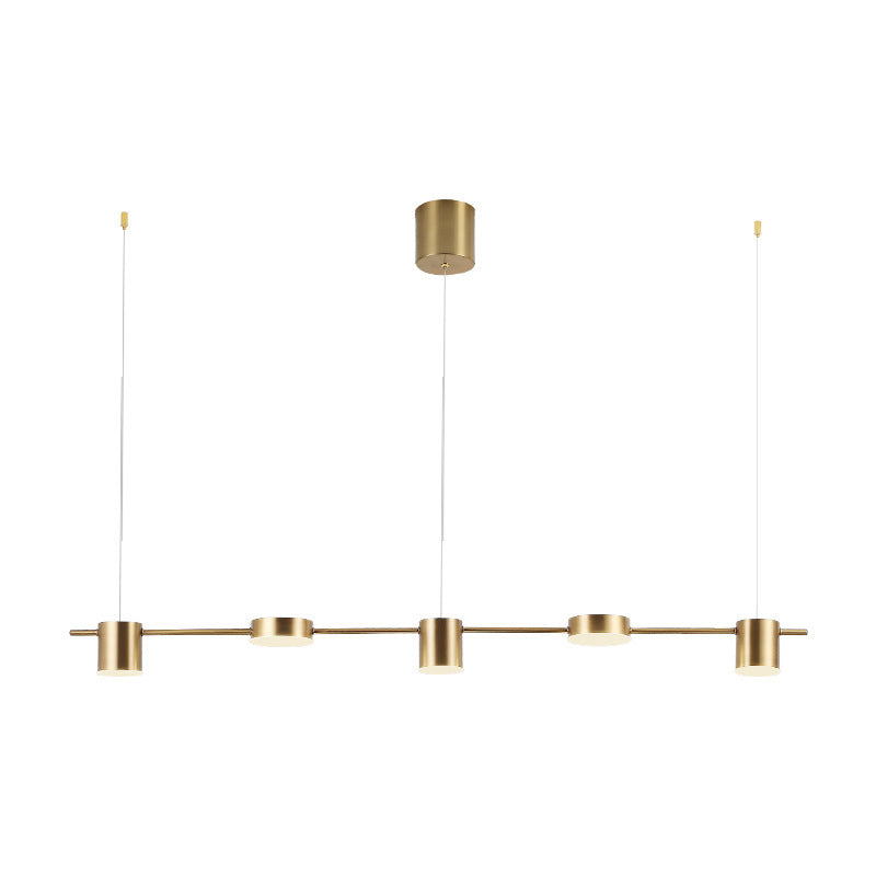 Postmodern Metallic Linear Shaped LED Pendant Light for Dining Room - Hanging Island Light by Taavita