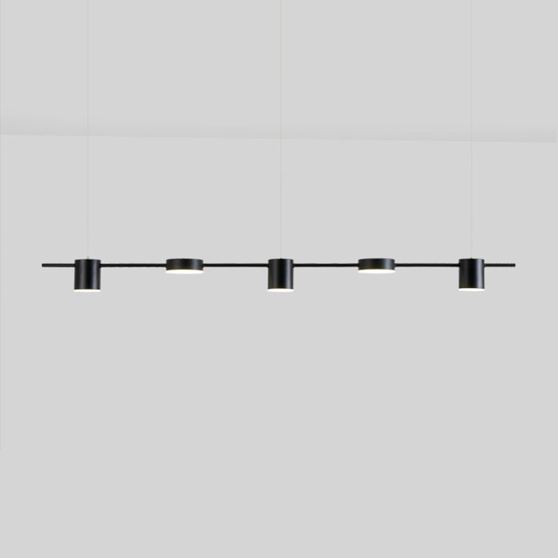 Taavita Postmodern Linear LED Pendant Light - Lightweight Metallic Dining Room Hanging Island Light