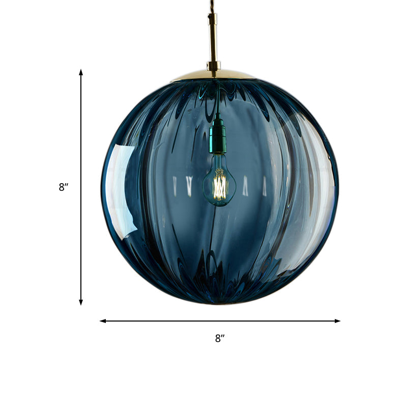 Taavita Kugel Pendant Light Blue/Purple/Smoke Gray Glass 1 LED Ceiling Lamp for Bedroom Hanging