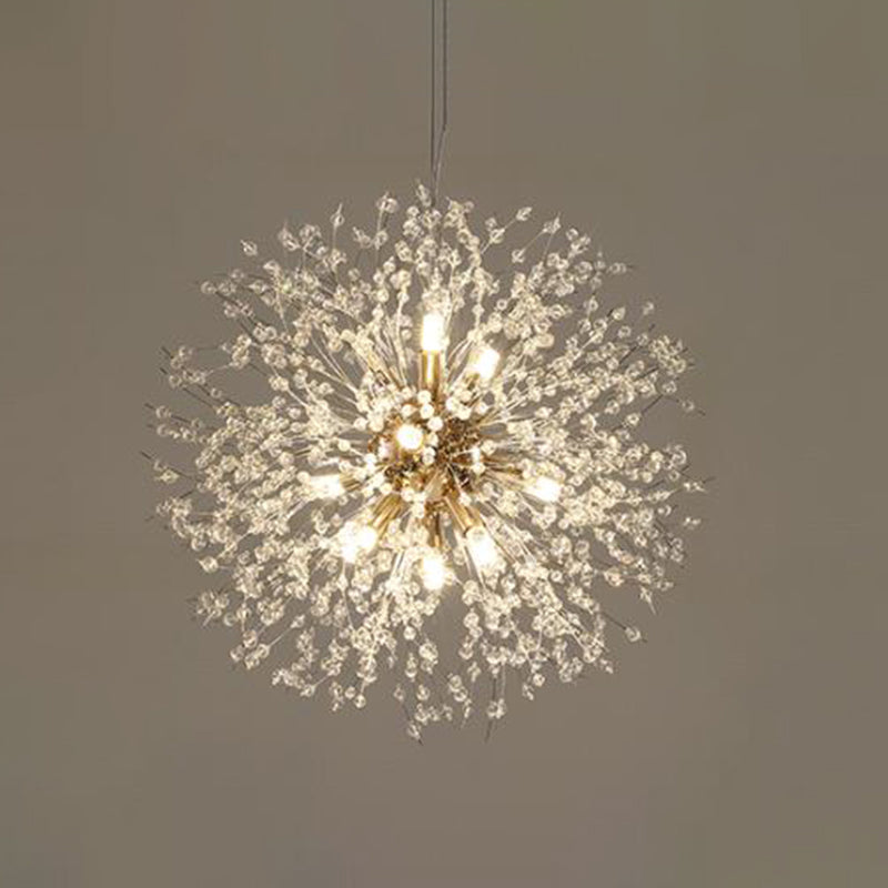 Crystal Orb Dandelion Ceiling Lighting Modern Chandelier Light Fixture for Living Room Clearhalo 'Ceiling Lights' 'Chandeliers' 'Modern Chandeliers' 'Modern' Lighting' 2136917