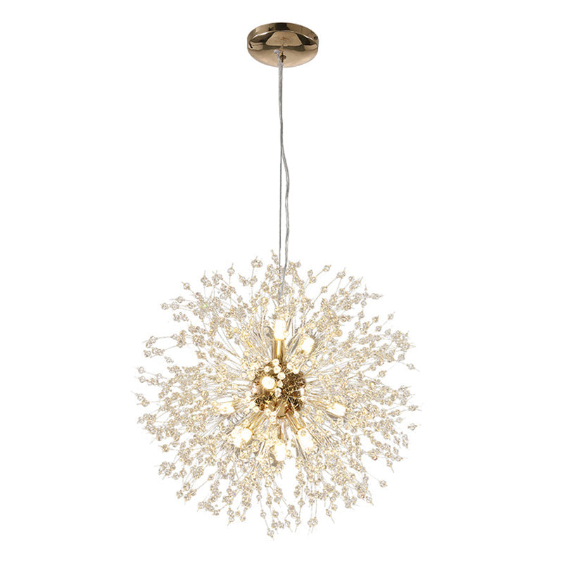 Taavita Modern Dandelion Blanket Chandelier for Living Room with 8-16 Lights, Gold, Crystal, LED, 110V-240V