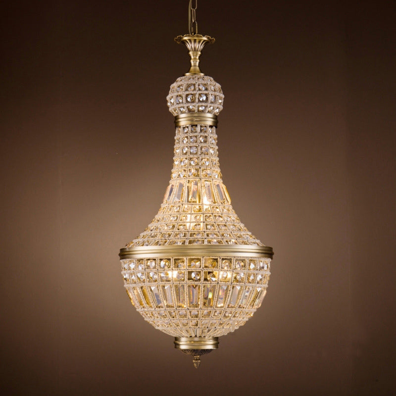 Taavita Crystal Chandelier French Country Bedroom Ceiling Pendant Light Fixture