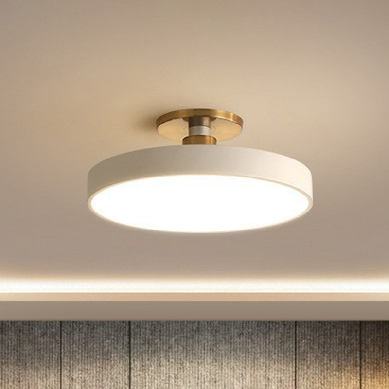 Round Flush Mount Light Nordic Style Acrylic Bedroom LED Semi Flush Ceiling Light Clearhalo 'Ceiling Lights' 'Close To Ceiling Lights' 'Close to ceiling' 'Semi-flushmount' Lighting' 2162167