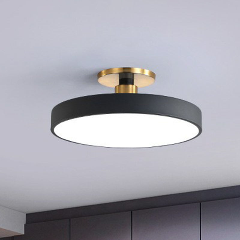 Round Flush Mount Light Nordic Style Acrylic Bedroom LED Semi Flush Ceiling Light White Clearhalo 'Ceiling Lights' 'Close To Ceiling Lights' 'Close to ceiling' 'Semi-flushmount' Lighting' 2162168