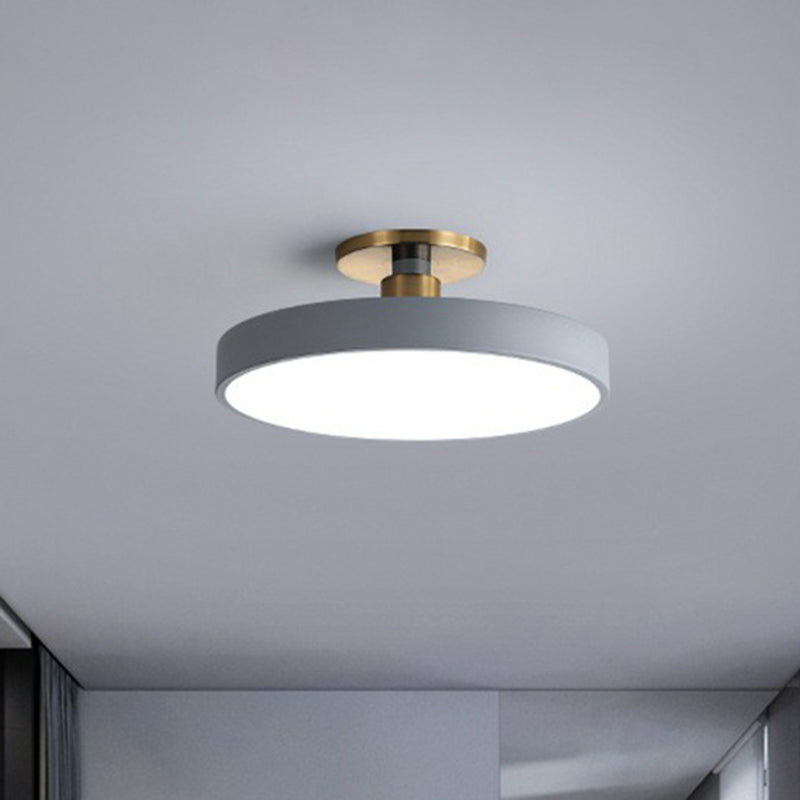 Round Flush Mount Light Nordic Style Acrylic Bedroom LED Semi Flush Ceiling Light Clearhalo 'Ceiling Lights' 'Close To Ceiling Lights' 'Close to ceiling' 'Semi-flushmount' Lighting' 2162166