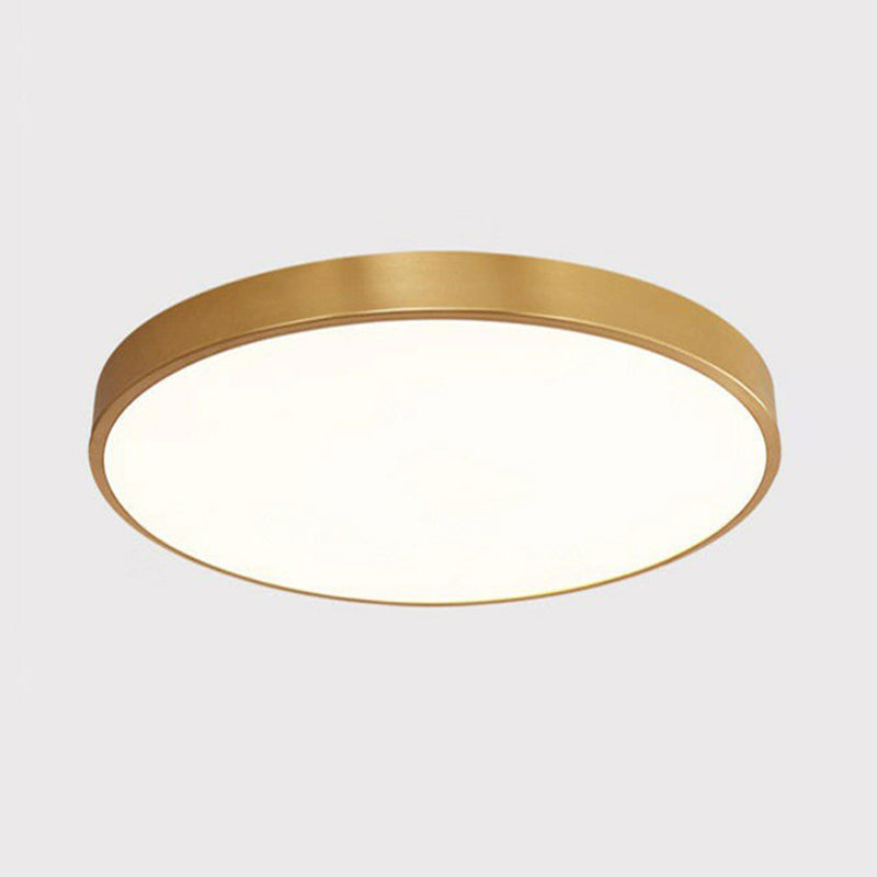 Extra-Thin Round LED Flush Mount Lighting Nordic Style Metallic Bedroom Flush Mount Ceiling Light Clearhalo 'Ceiling Lights' 'Close To Ceiling Lights' 'Close to ceiling' 'Flush mount' Lighting' 2162197