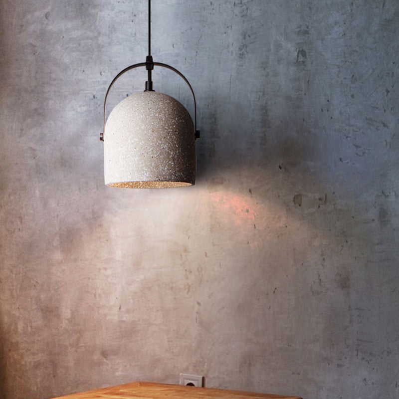 Taavita Simple Bell Shadow Pendant Light Cement 1 Head Restaurant Hanging Light