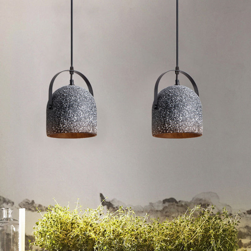 Simplicity Bell Shade Suspension Light Cement 1 Head Restaurant Pendant Light Fixture Clearhalo 'Ceiling Lights' 'Lighting' 'Pendant Lights' 2186593_a814a30a-4d56-4c0e-8954-81f7bc2cec4c