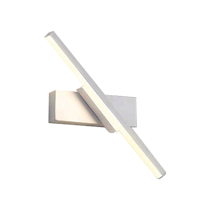 Rotatable Acrylic Linear LED Sconce Light Simplicity Black/White Wall Lamp Fixture, White/Warm Light