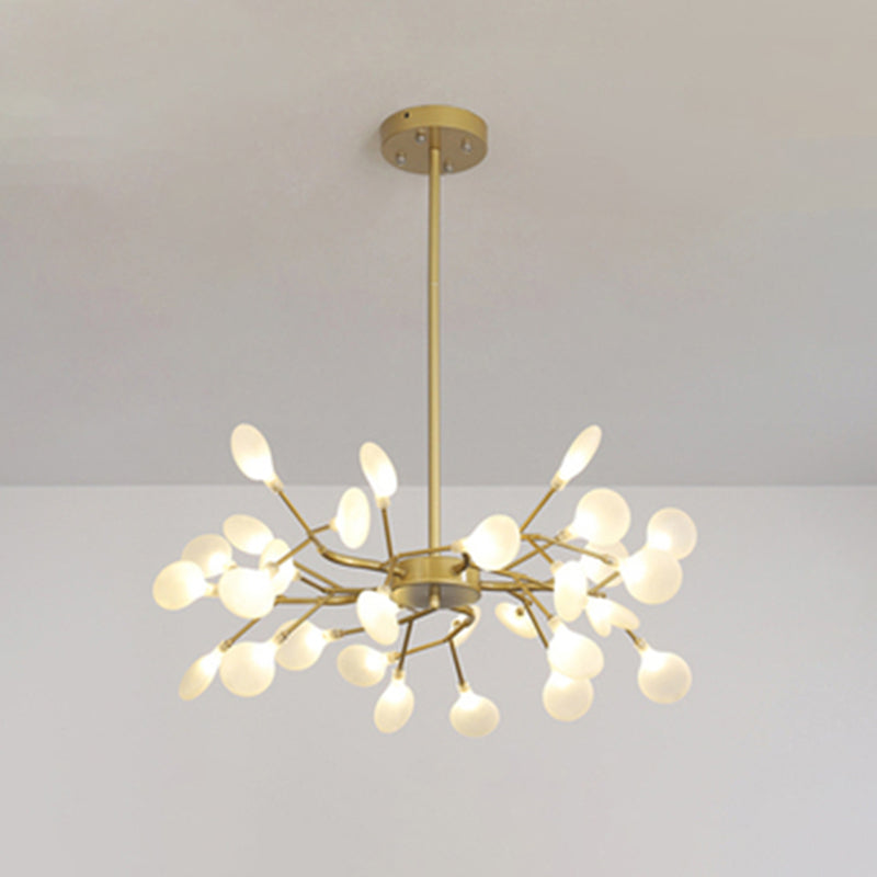 Metallic Branch Chandelier Light Simplicity LED Pendant Light Fixture for Living Room Clearhalo 'Ceiling Lights' 'Chandeliers' 'Glass shade' 'Glass' 'Modern Chandeliers' 'Modern' Lighting' 2205189