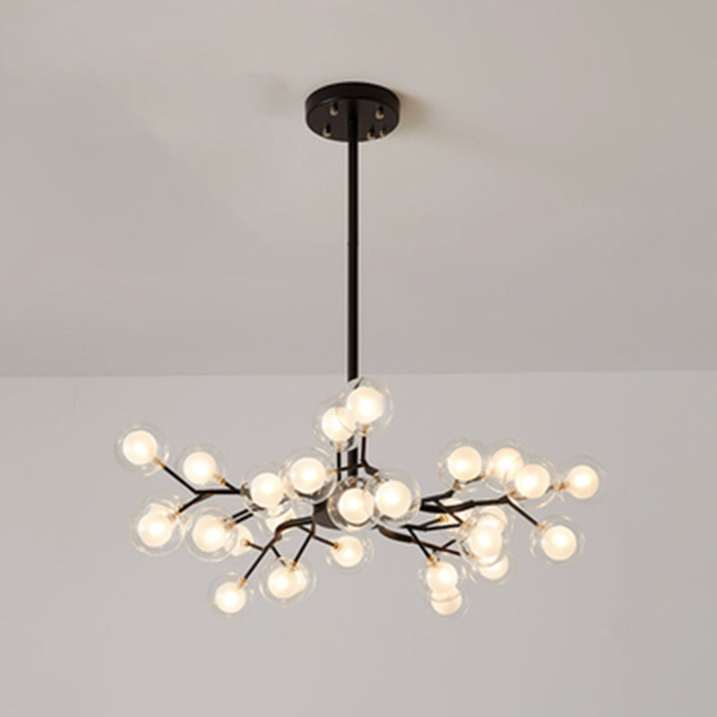 Metallic Branch Chandelier Light Simplicity LED Pendant Light Fixture for Living Room 30 Gold A Clearhalo 'Ceiling Lights' 'Chandeliers' 'Glass shade' 'Glass' 'Modern Chandeliers' 'Modern' Lighting' 2205193