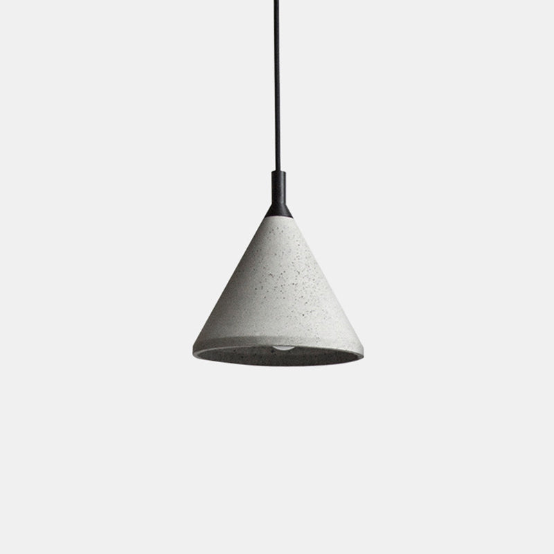 Taavita Style Conical Suspension Light Cement 1-Light Dining Room Pendant Lamp in Gray