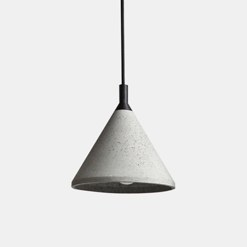 Nordic Style Conical Suspension Light Cement 1-Light Dining Room Pendant Light Fixture in Grey Grey 7" Clearhalo 'Ceiling Lights' 'Modern Pendants' 'Modern' 'Pendant Lights' 'Pendants' Lighting' 2205469