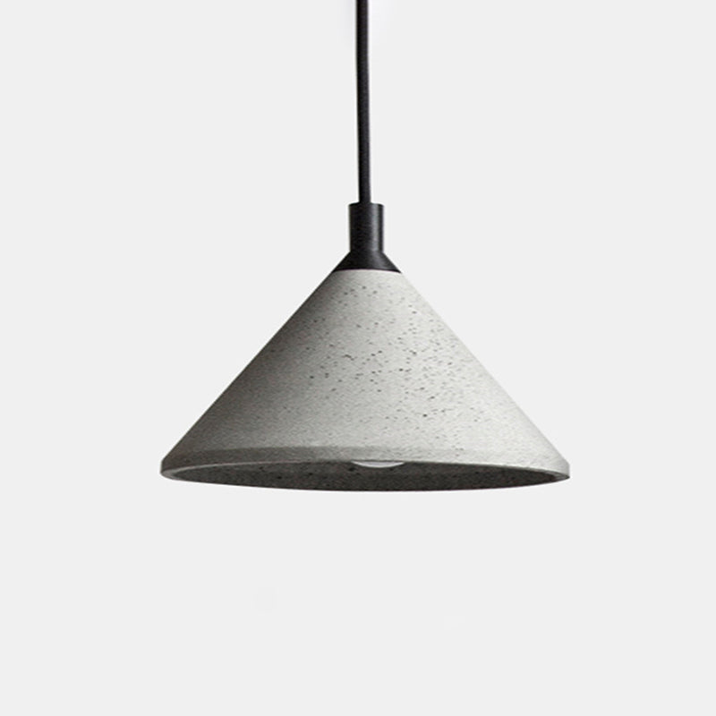 Nordic Style Conical Suspension Light Cement 1-Light Dining Room Pendant Light Fixture in Grey Clearhalo 'Ceiling Lights' 'Modern Pendants' 'Modern' 'Pendant Lights' 'Pendants' Lighting' 2205468