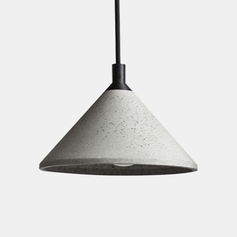 Nordic Style Conical Suspension Light Cement 1-Light Dining Room Pendant Light Fixture in Grey Clearhalo 'Ceiling Lights' 'Modern Pendants' 'Modern' 'Pendant Lights' 'Pendants' Lighting' 2205475