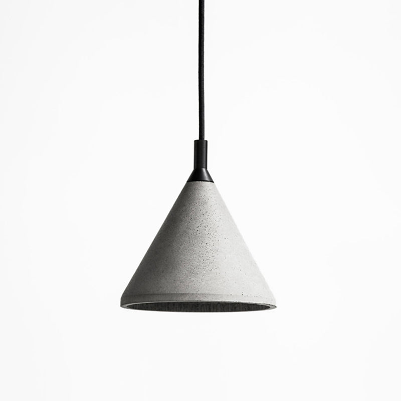 Taavita Style Conical Suspension Light Cement 1-Light Dining Room Pendant Lamp in Gray