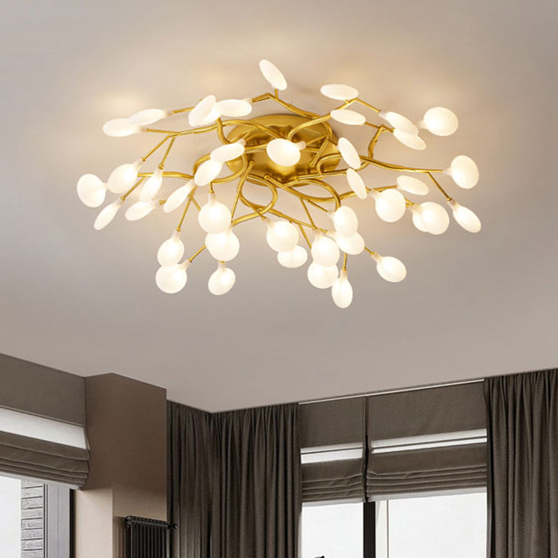 Taavita Postmodern LED Branch Living Room Semi Flush Light with Firefly Shadow - Flush Herb Light