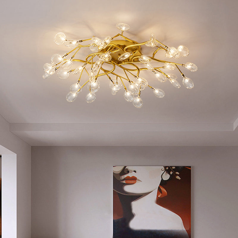 Taavita Postmodern LED Branch Living Room Semi Flush Light with Firefly Shadow - Flush Herb Light