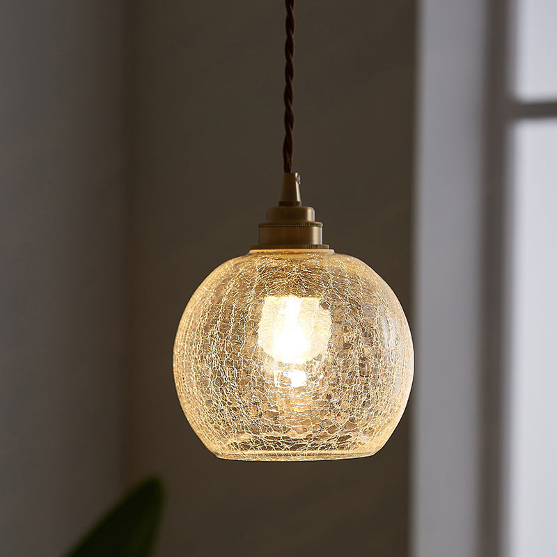 Taavita Kugel Ceiling Light Clear Glass Pendant Light for Living Room, Single