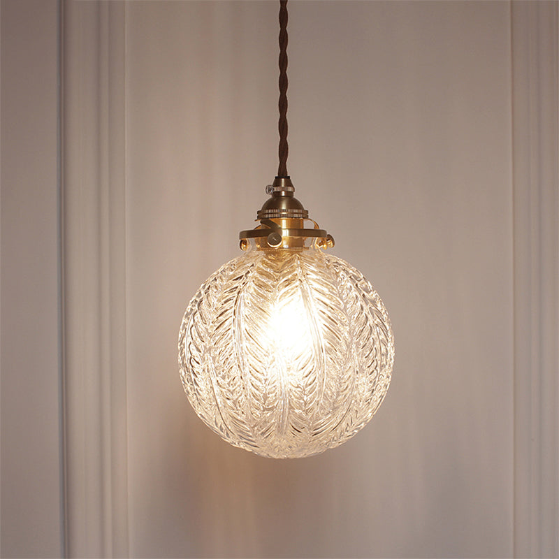 Industrial Sphere Ceiling Light Single Clear Glass Hanging Pendant Light for Living Room Clearhalo 'Ceiling Lights' 'Glass shade' 'Glass' 'Industrial Pendants' 'Industrial' 'Middle Century Pendants' 'Pendant Lights' 'Pendants' 'Tiffany' Lighting' 2216329